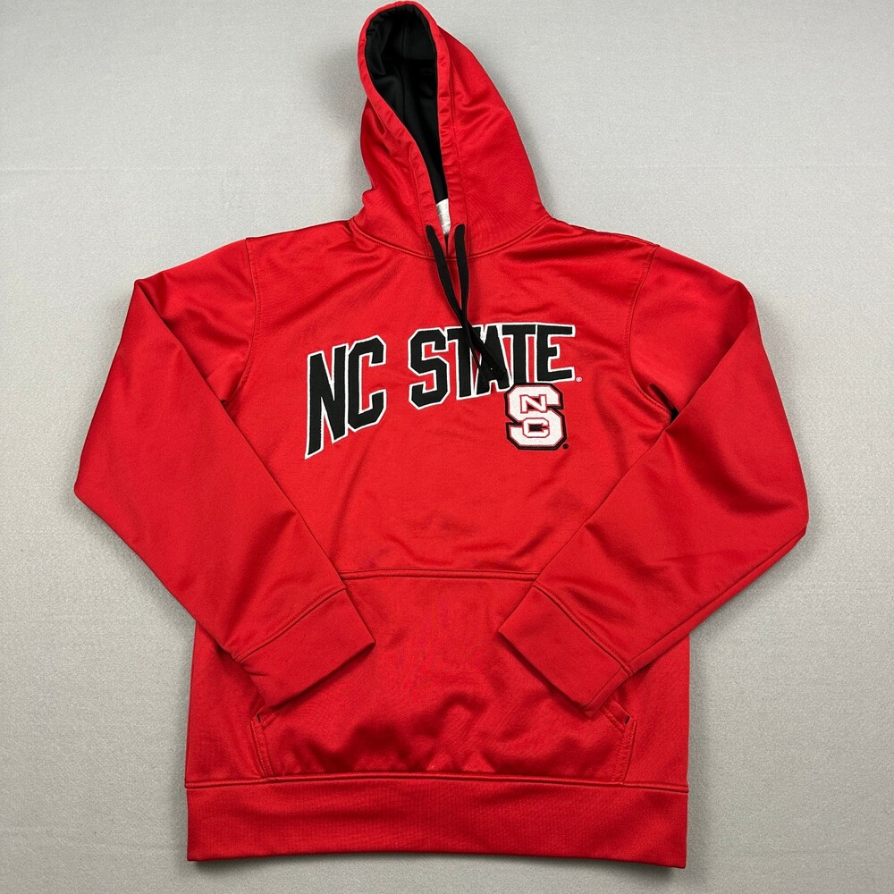 NC State Wolfpack Hoodie Men Small Red Solid NCAA Basketball Sweatshirt S